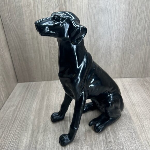 Black Labrador Retriever Dog Figurine Statue Collectible 10" Glossy - Picture 2 of 12